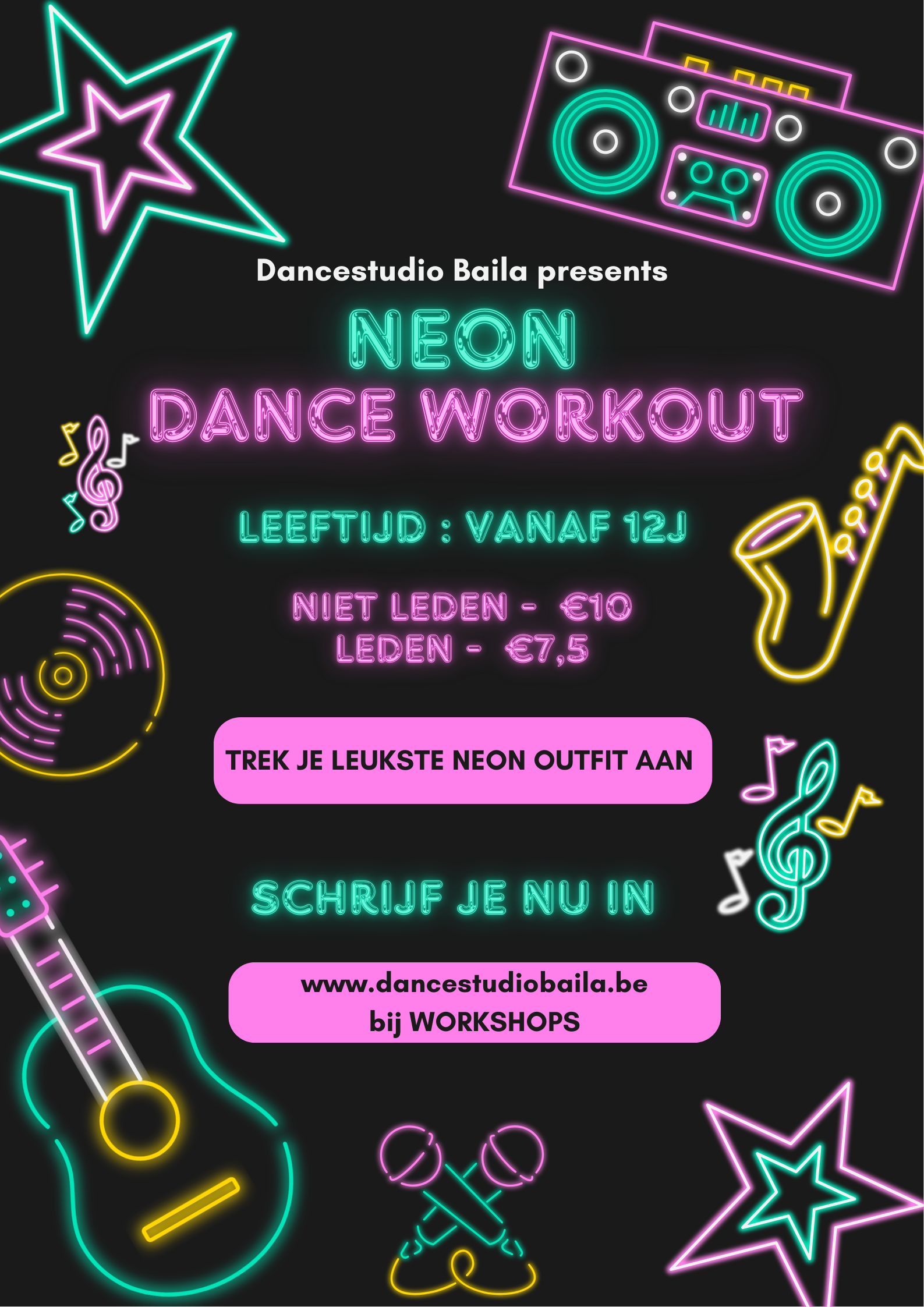 Neon Dance Workshop Flyer